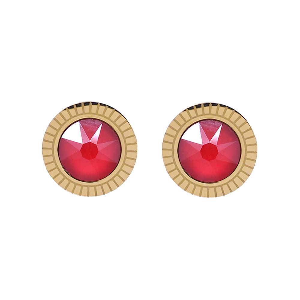 Earrings, BOHM PARIS|Boucles D'oreilles Miel avec Cristal royal red