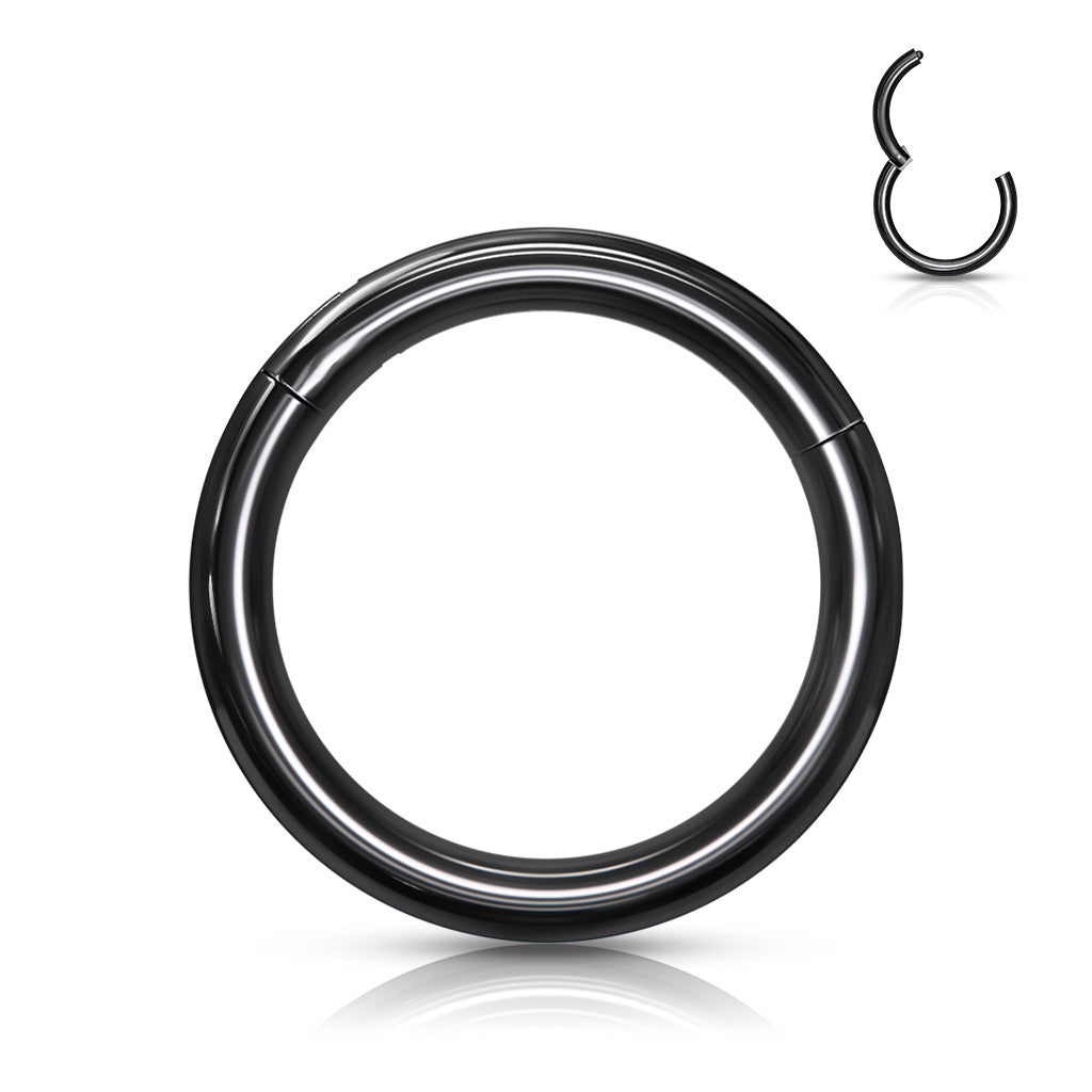 Lävistysrengas 1mm, Titanium Clicker in Black