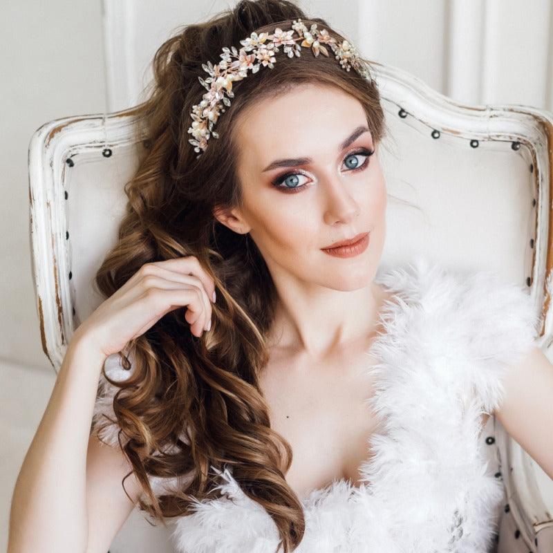 Hair ornament, ATHENA BRIDAL|Exquisite Flower Crystal Hair Vine