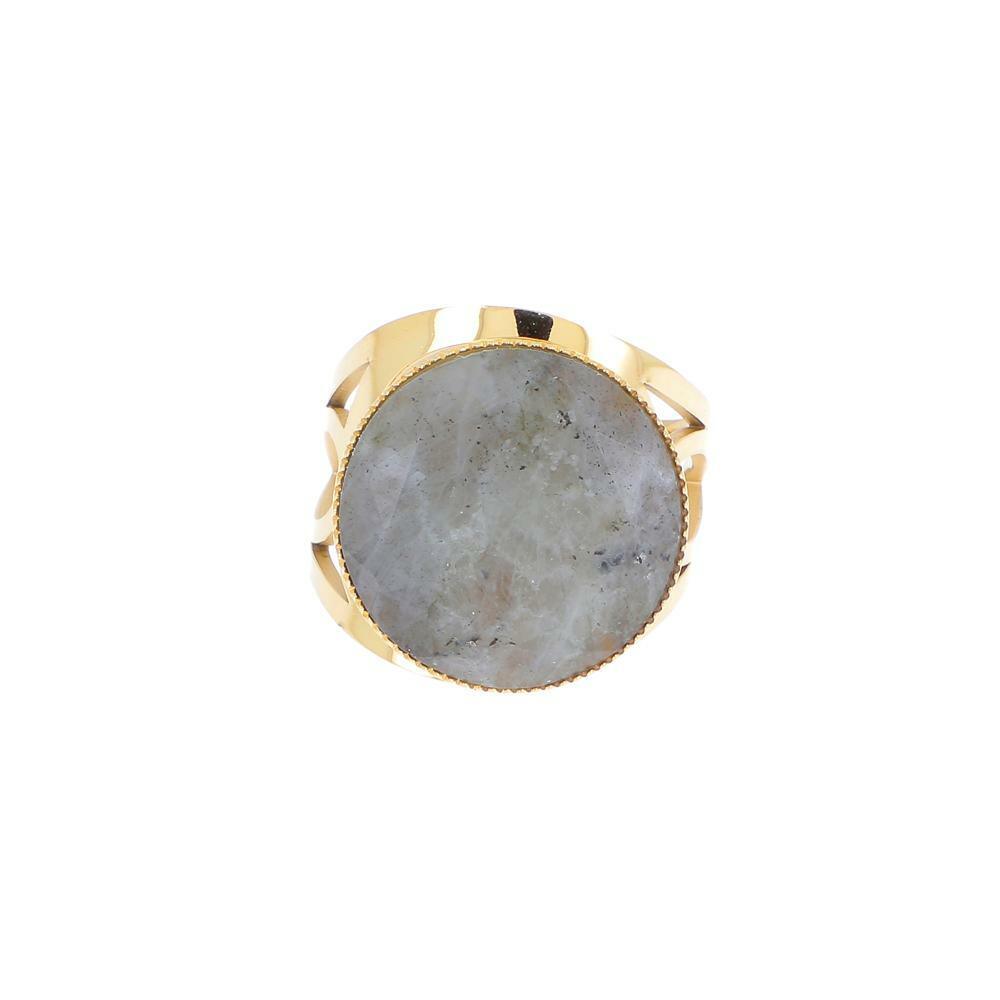 Sormus, BOHM PARIS|Bague Eponine dorée avec labradorite