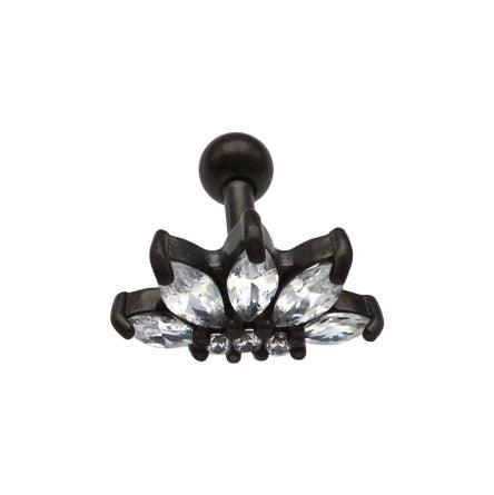 Rustokoru/traguskoru, Steel Blackline® CZ Lotus Barbell