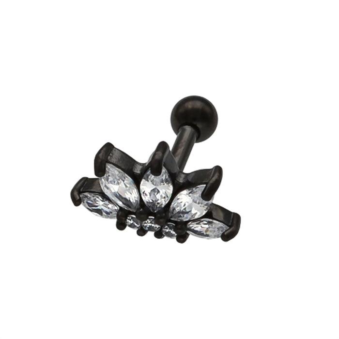 Rustokoru/traguskoru, Steel Blackline® CZ Lotus Barbell