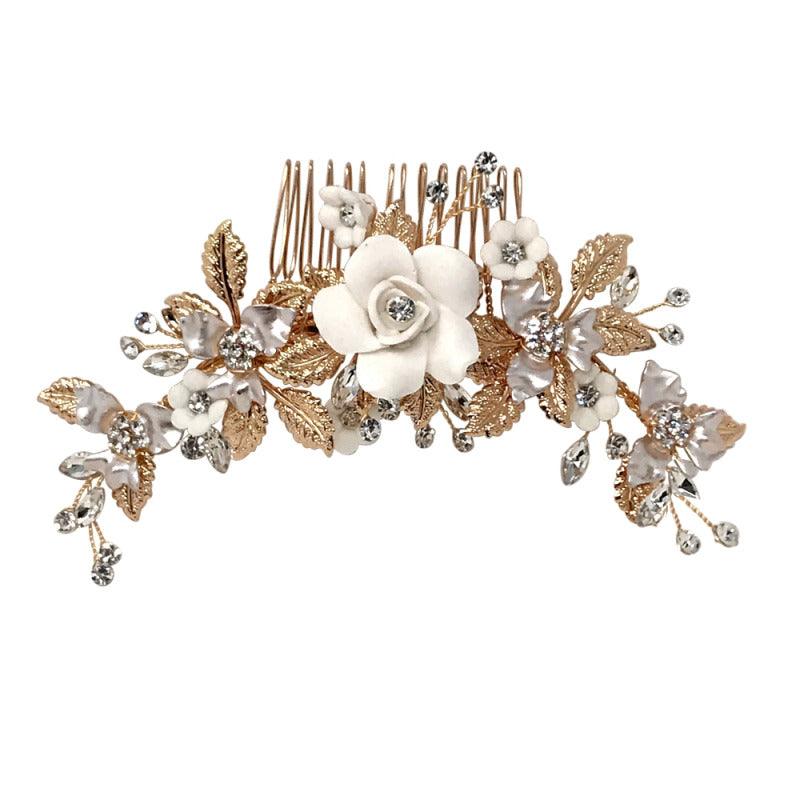 Hairpiece, ATHENA BRIDAL|Blooming Roses Headpiece -Luxe Hair Comb (G)