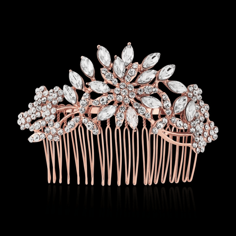 Hair jewelry, ATHENA BRIDAL JEWELERY|Extravagance Hair Comb in Rosegold