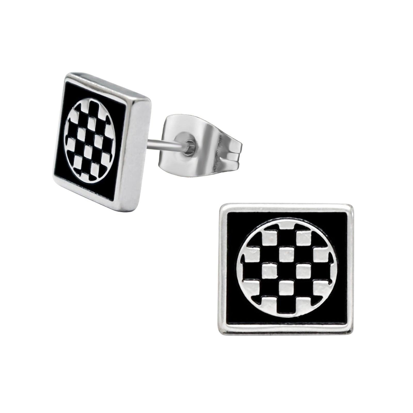 Kirurginteräsnapit, Square Checker Earstuds