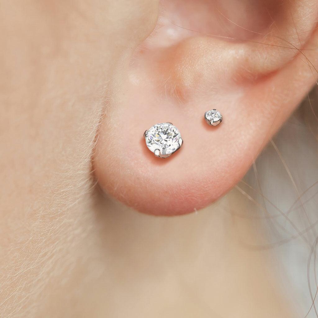 Titaaniset korvanapit, Classic Titanium Cubic Zirconia