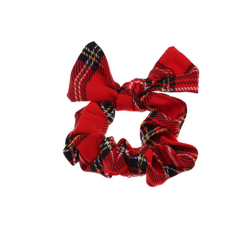 Donut/Scrunchie|SUGAR SUGAR, Red Bowtie Tartan Scrunchie