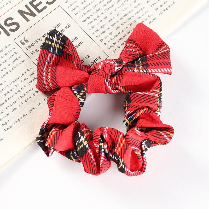 Donut/Scrunchie|SUGAR SUGAR, Red Bowtie Tartan Scrunchie