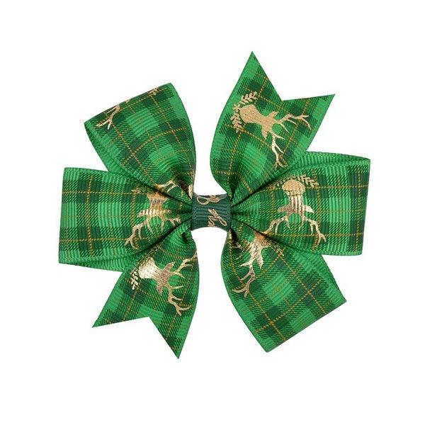 Hair pin|SUGAR SUGAR, Christmas Bowtie in Green Tartan