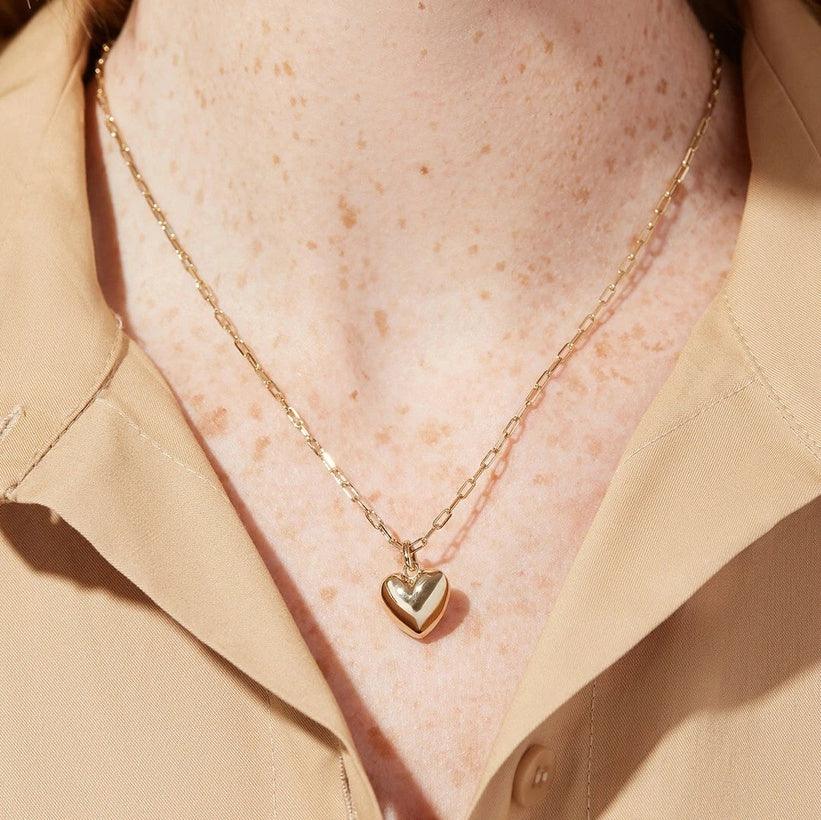 Surgical steel necklace, Gold Heart