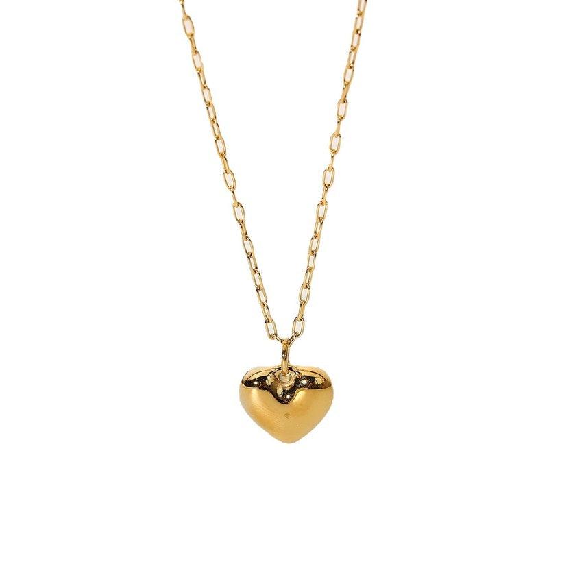 Surgical steel necklace, Gold Heart