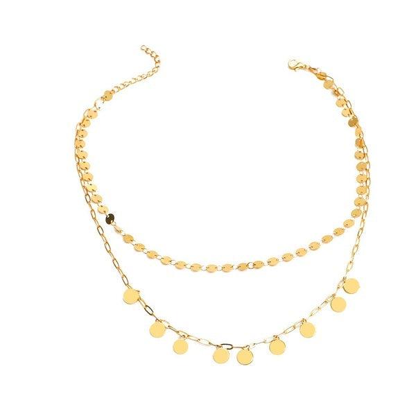 Kerroskaulakoru, FRENCH RIVIERA|Two Layer Lily Necklace in Gold