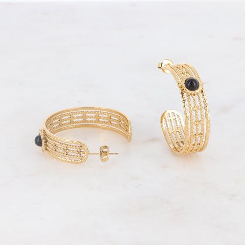 Korvakorut, BOHM PARIS|Créoles Anaïs -onyx