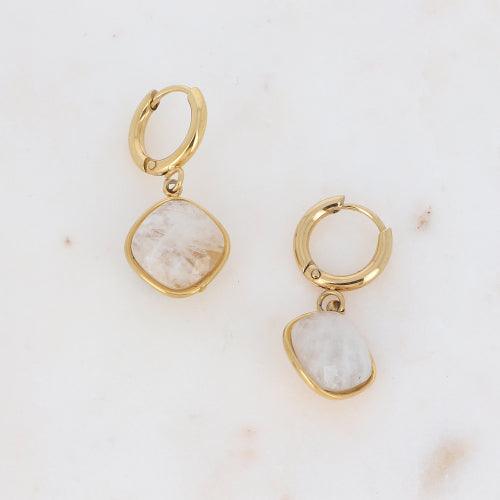 Korvakorut, BOHM PARIS|Boucles Léa -agate blanche