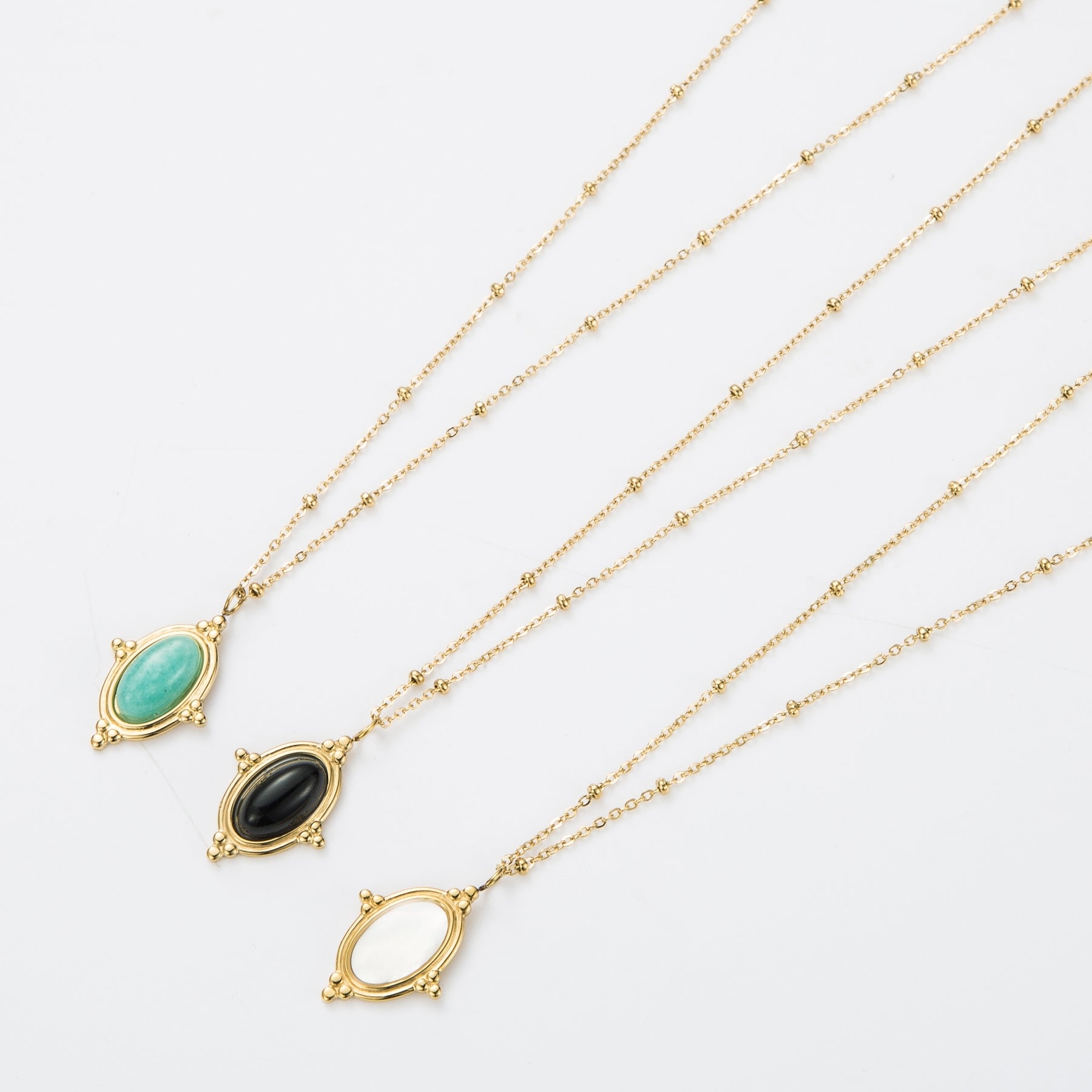 Kirurginteräskaulakoru, FRENCH RIVIERA|Simple Oval Gold Necklace