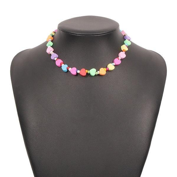 Kaulakoru, FRENCH RIVIERA|Colourful Summer Heart Necklace