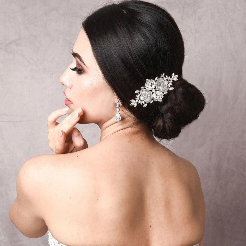 Hair jewelry, ATHENA BRIDAL JEWELERY|Exquisite Crystal Sparkle Comb (Gold)