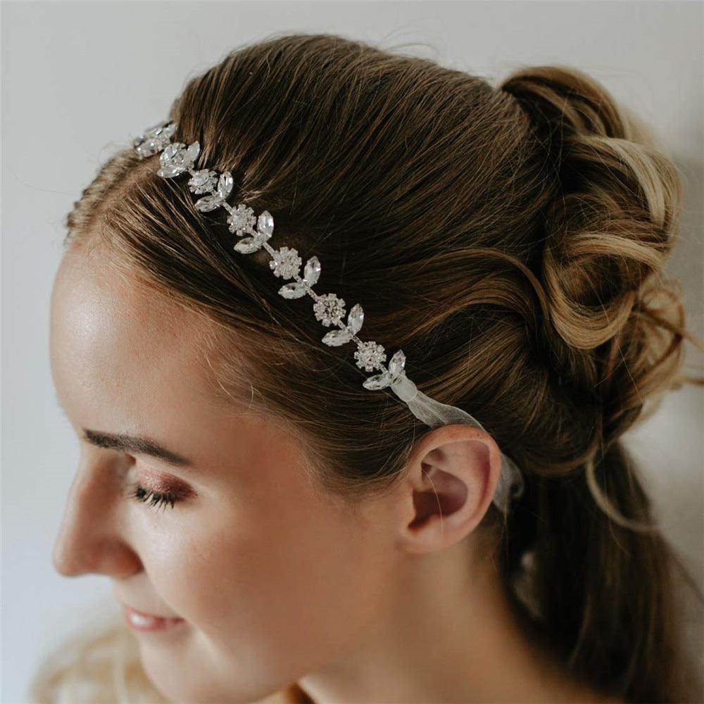 Hair ornament|ROMANCE, Juliette -silver-colored hair garland with crystals