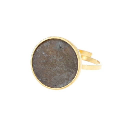 Sormus, BOHM PARIS|Bague Maxine -labradoriitti/kulta