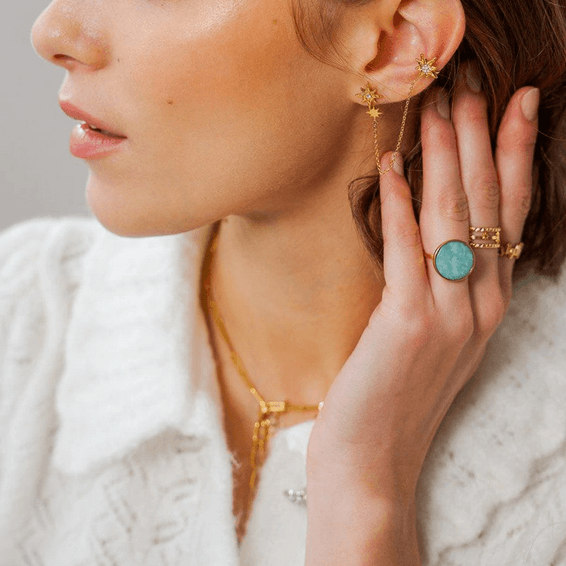 Sormus, BOHM PARIS|Bague Maxine -maisema jaspis/kulta