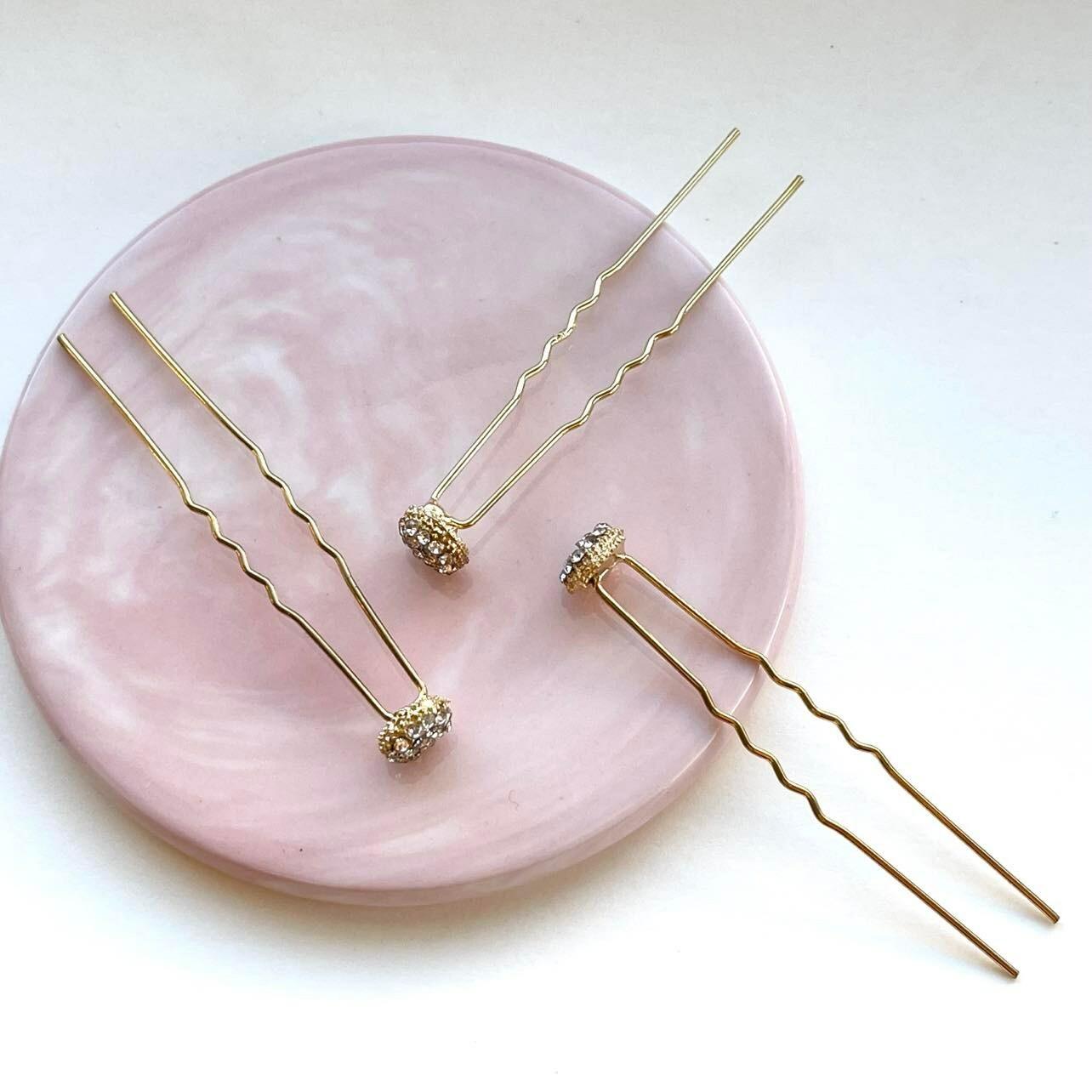 Hair Jewelry Set, ROMANCE|Annie Gold-Tone Bun Decoration Kit