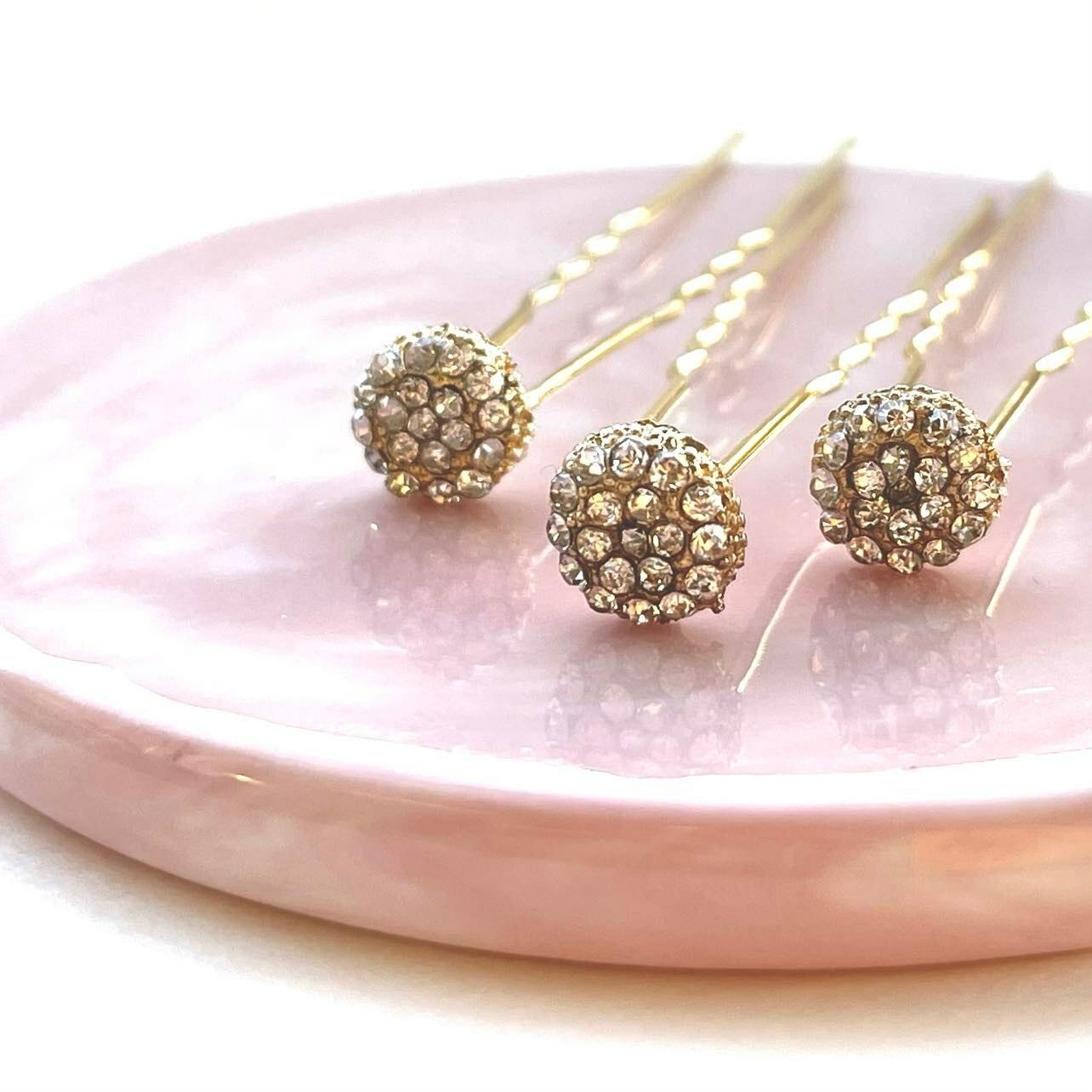 Hair Jewelry Set, ROMANCE|Annie Gold-Tone Bun Decoration Kit