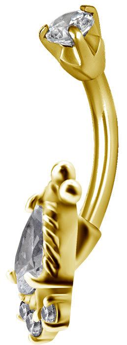 PREMIUM COLLECTION | Vintage teardrop navel ring (gold)
