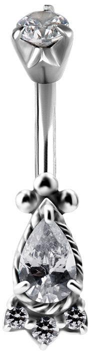 PREMIUM COLLECTION, Aubrey vintage drop necklace (silver)