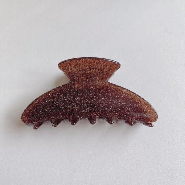 Hiussolki|SUGAR SUGAR, Glitter Clip -ruskea glitter hainhammas