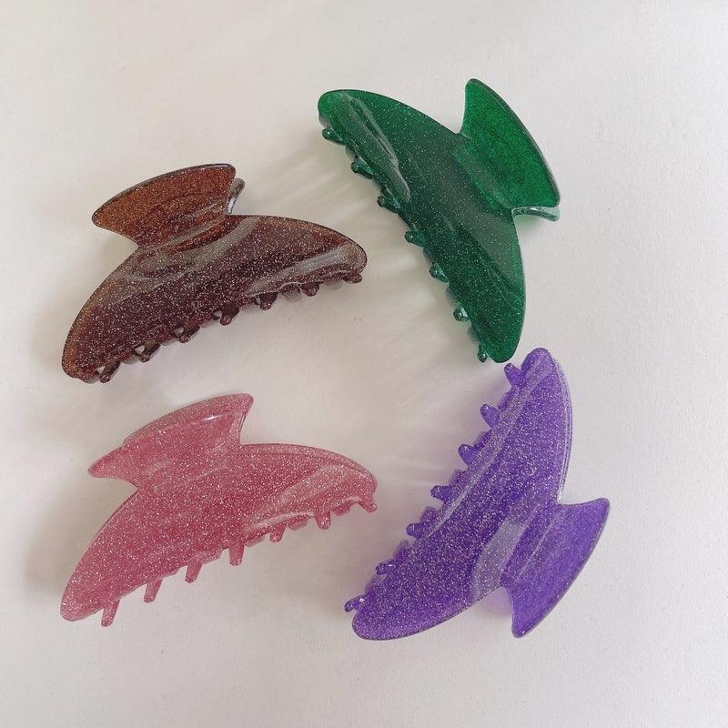 Hiussolki|SUGAR SUGAR, Glitter Clip -pinkki glitter hainhammas