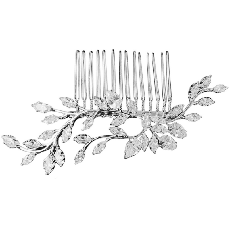 Hiuskoru, ATHENA BRIDAL | Deluxe Silver Comb -hopeinen hiuskampa