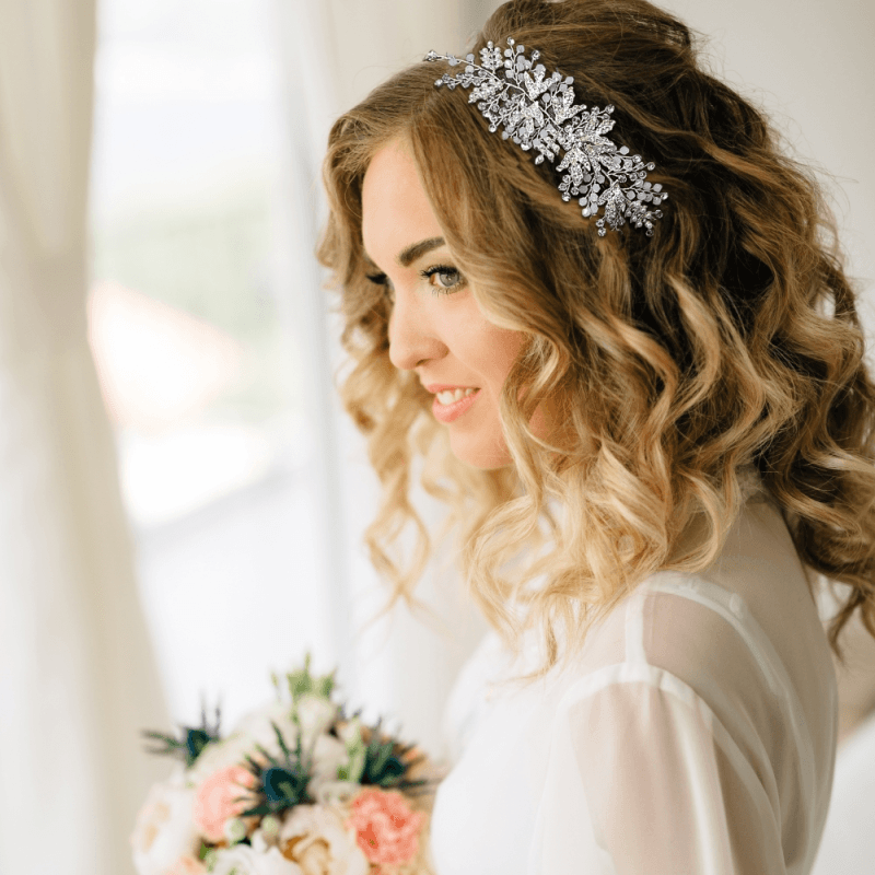 Hair ornament, ATHENA BRIDAL|Divine Crystal Vine silver-colored hair ornament