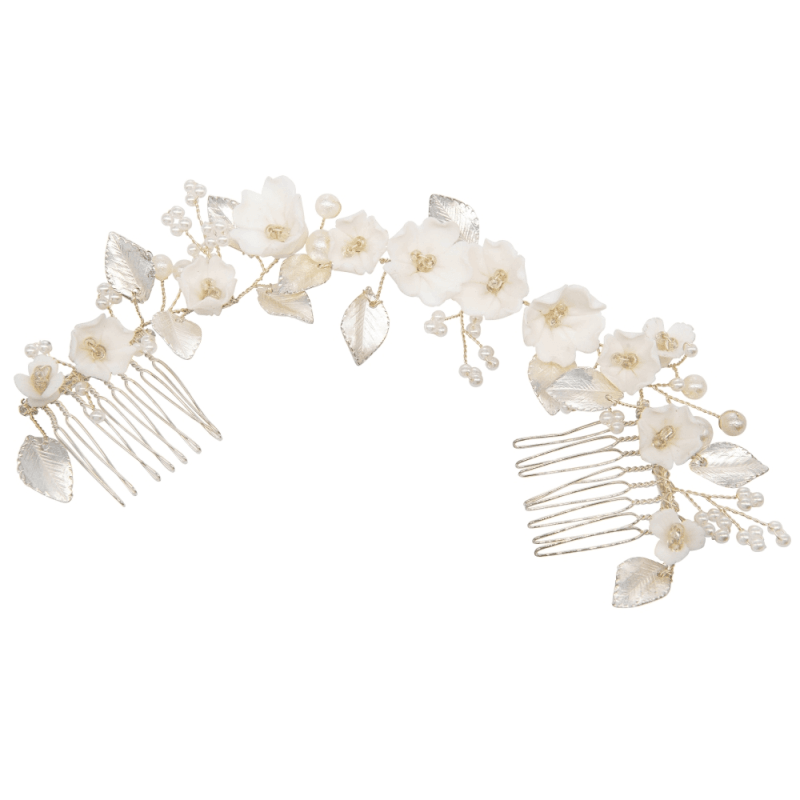 Hair ornament, ATHENA BRIDAL|Nicole Blush Vine silver hair ornament