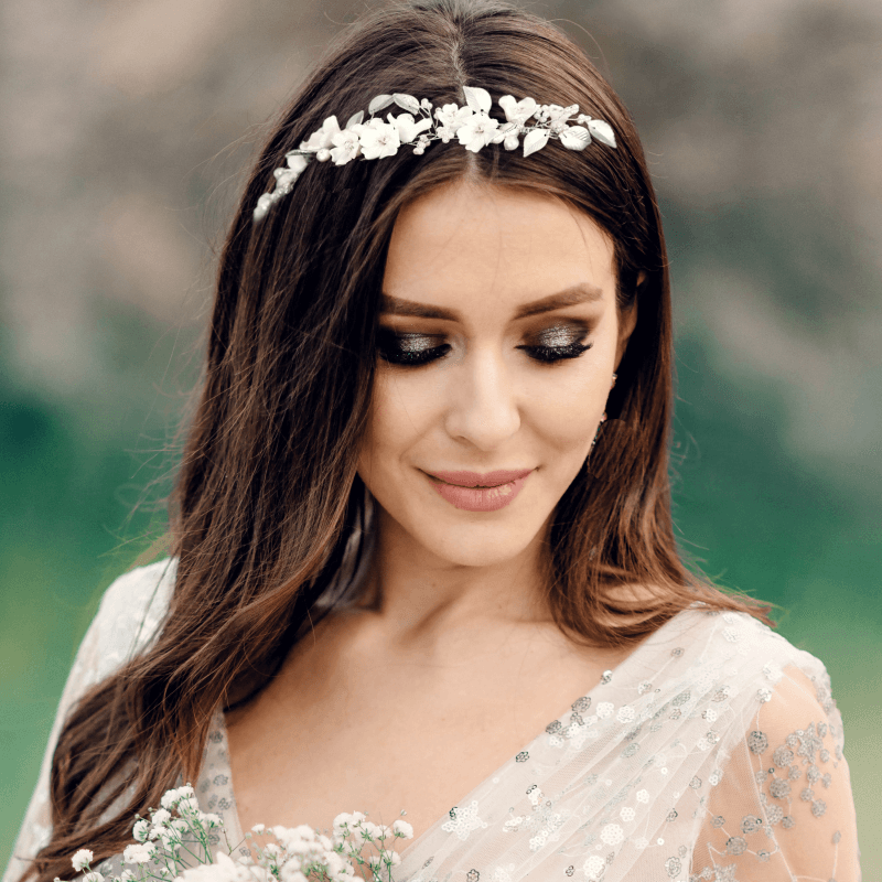 Hair ornament, ATHENA BRIDAL|Nicole Blush Vine silver hair ornament