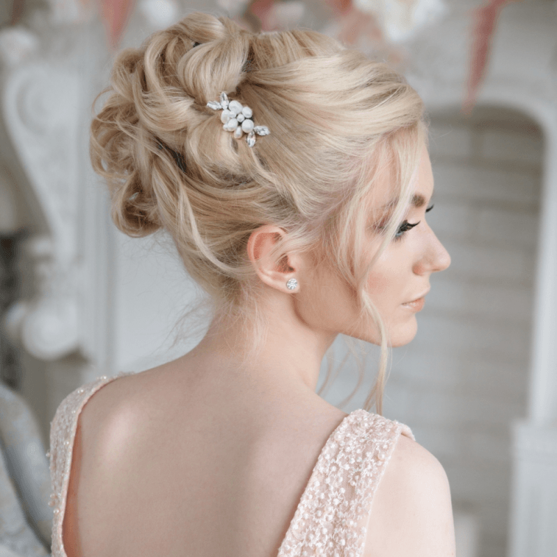 Hair ornament, ATHENA BRIDAL|Divine Gold Pin pearl hair ornament