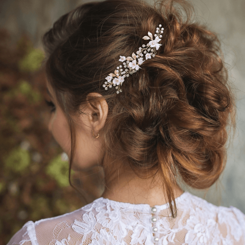 Hair ornament, ATHENA BRIDAL|Vintage Gold Pin flower hair ornament
