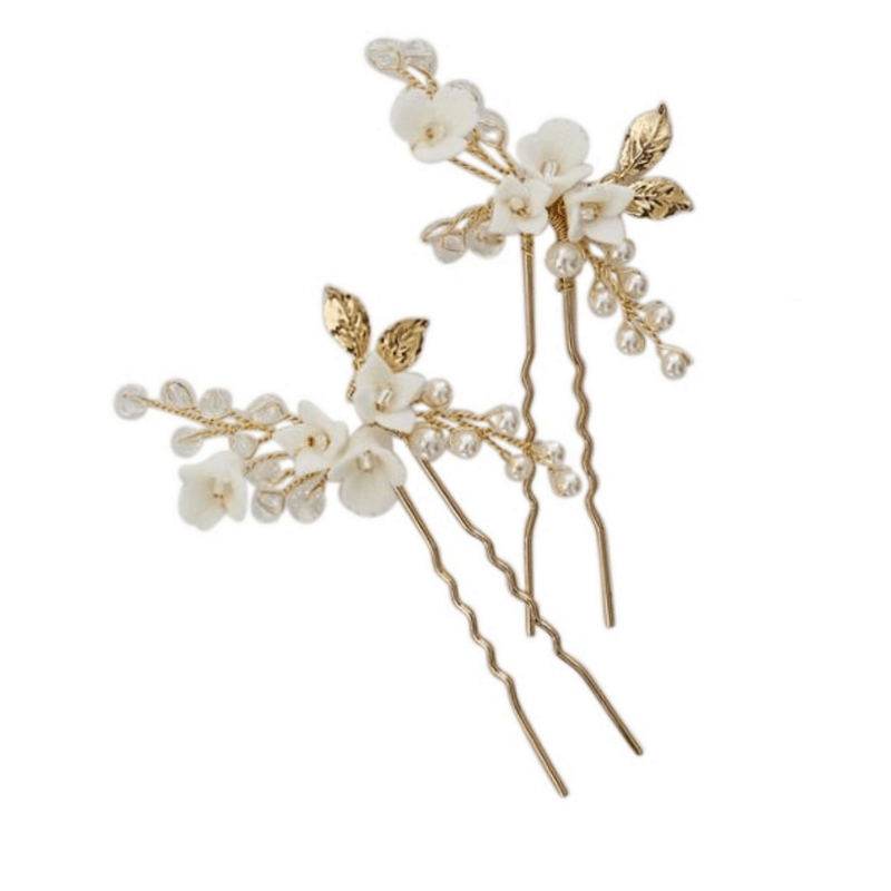 Hair ornament, ATHENA BRIDAL|Vintage Gold Pin flower hair ornament
