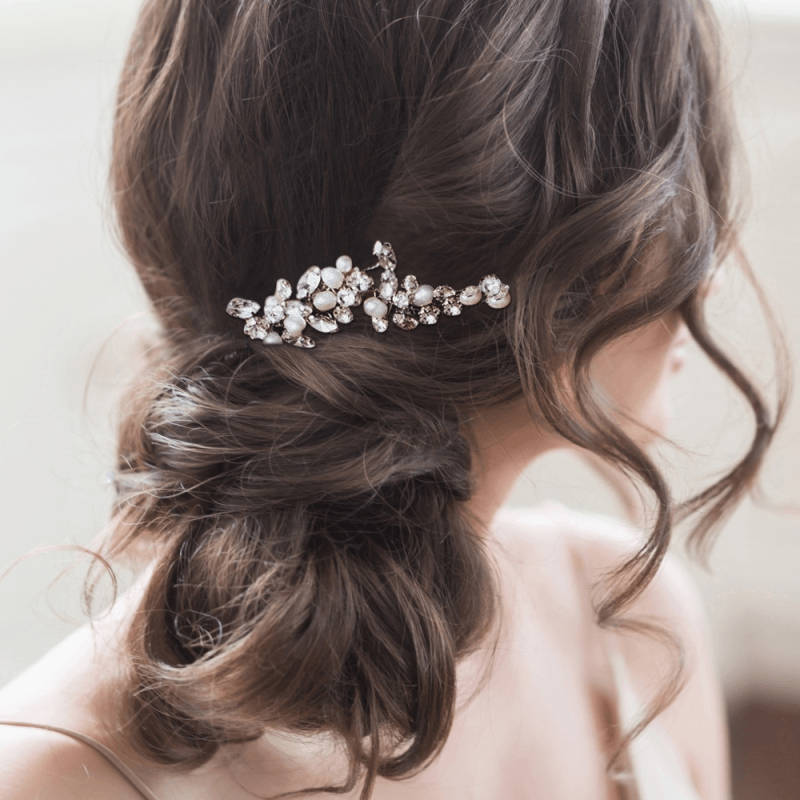 Hair ornament, ATHENA BRIDAL | Vivian Pearl Pin -silver pearl hair ornament