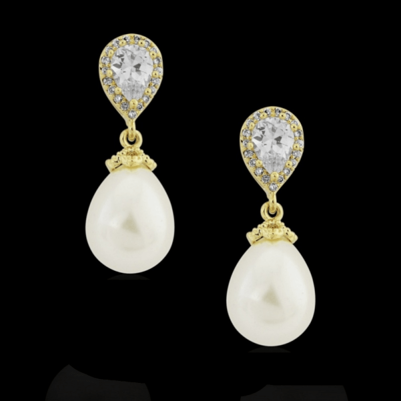 Earrings, ATHENA BRIDAL | Precious Pearl gold pearl earrings