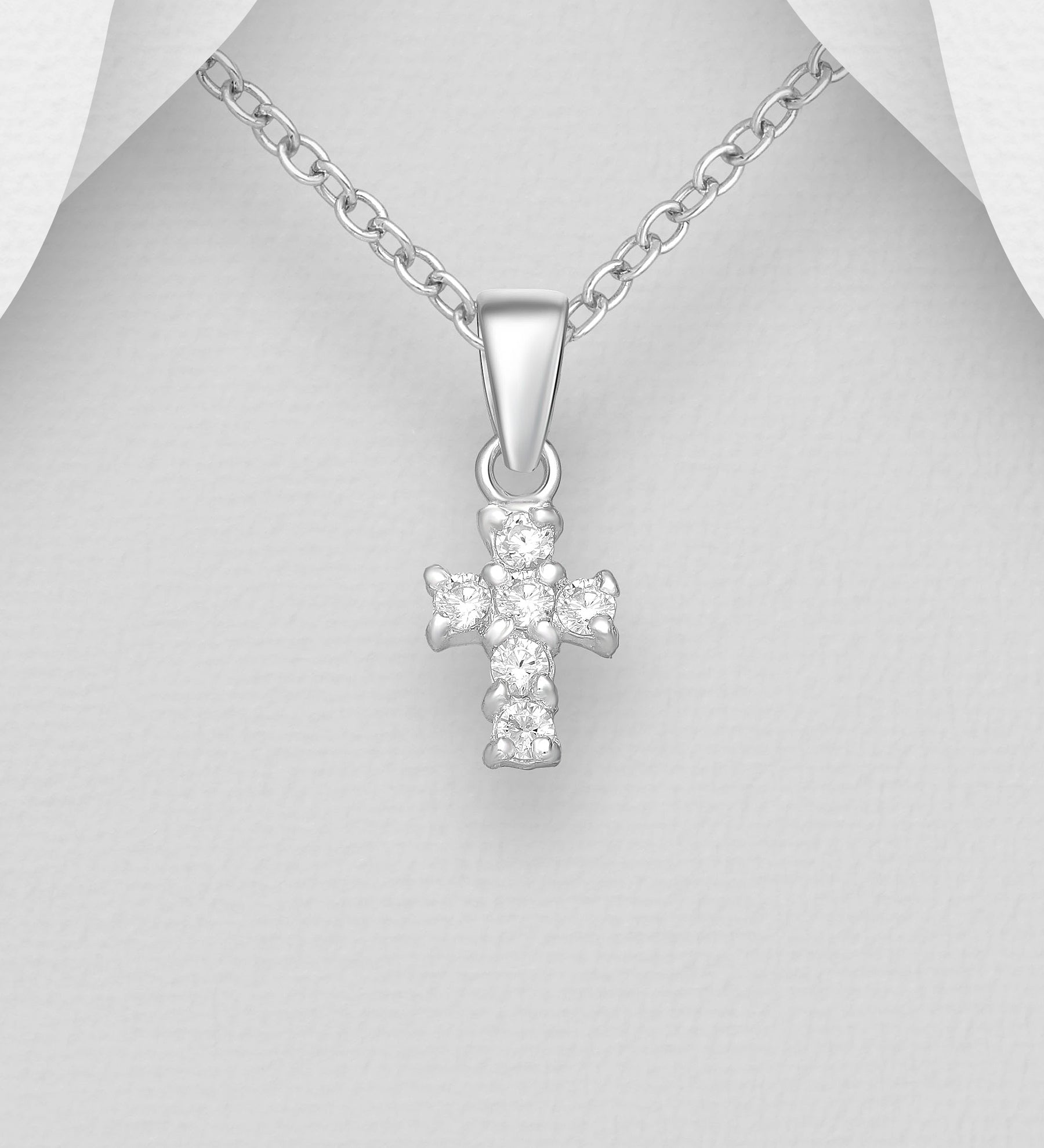 PREMIUM COLLECTION|Valo -pieni ristiriipus Cubic Zirconioilla