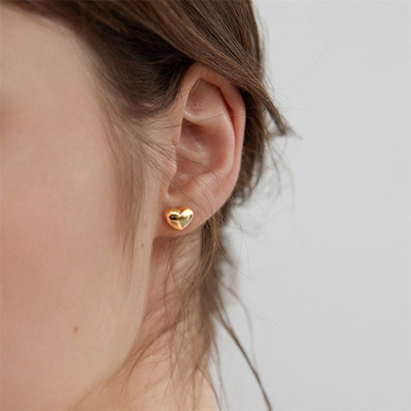 FRENCH RIVIERA|Darling You Surgical Steel Heart Stud Earrings (Rose Gold)