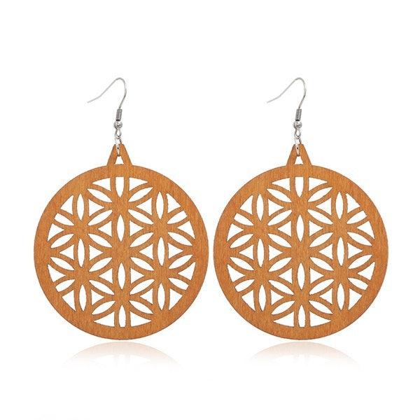 Puiset korvakorut, Simple Mandala -ruskeat pitsikorvakorut