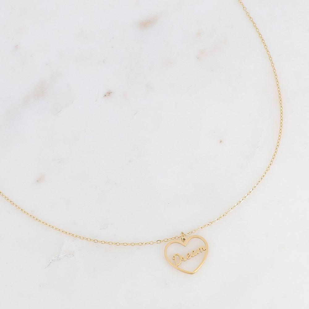 Kaulakoru, BOHM PARIS|Collier Dream -moderni sydän tekstikaulakoru