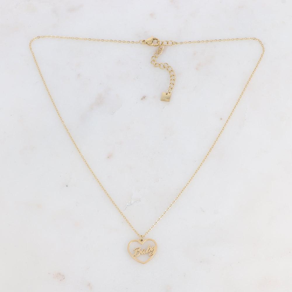 Kaulakoru, BOHM PARIS|Collier Baby -moderni sydän tekstikaulakoru