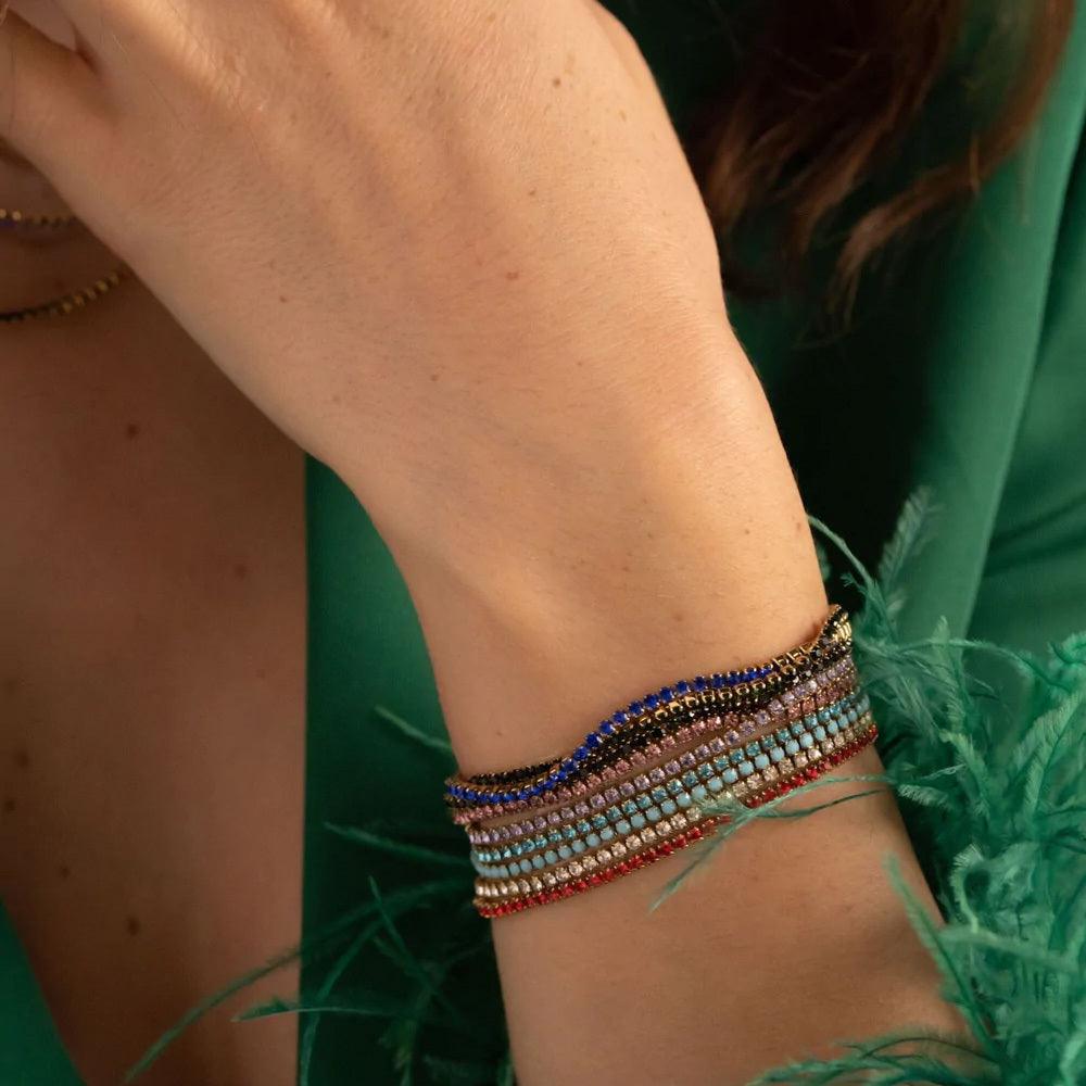 Rannekoru, BOHM PARIS|Bracelet Sindie -vihreä kristallirannekoru