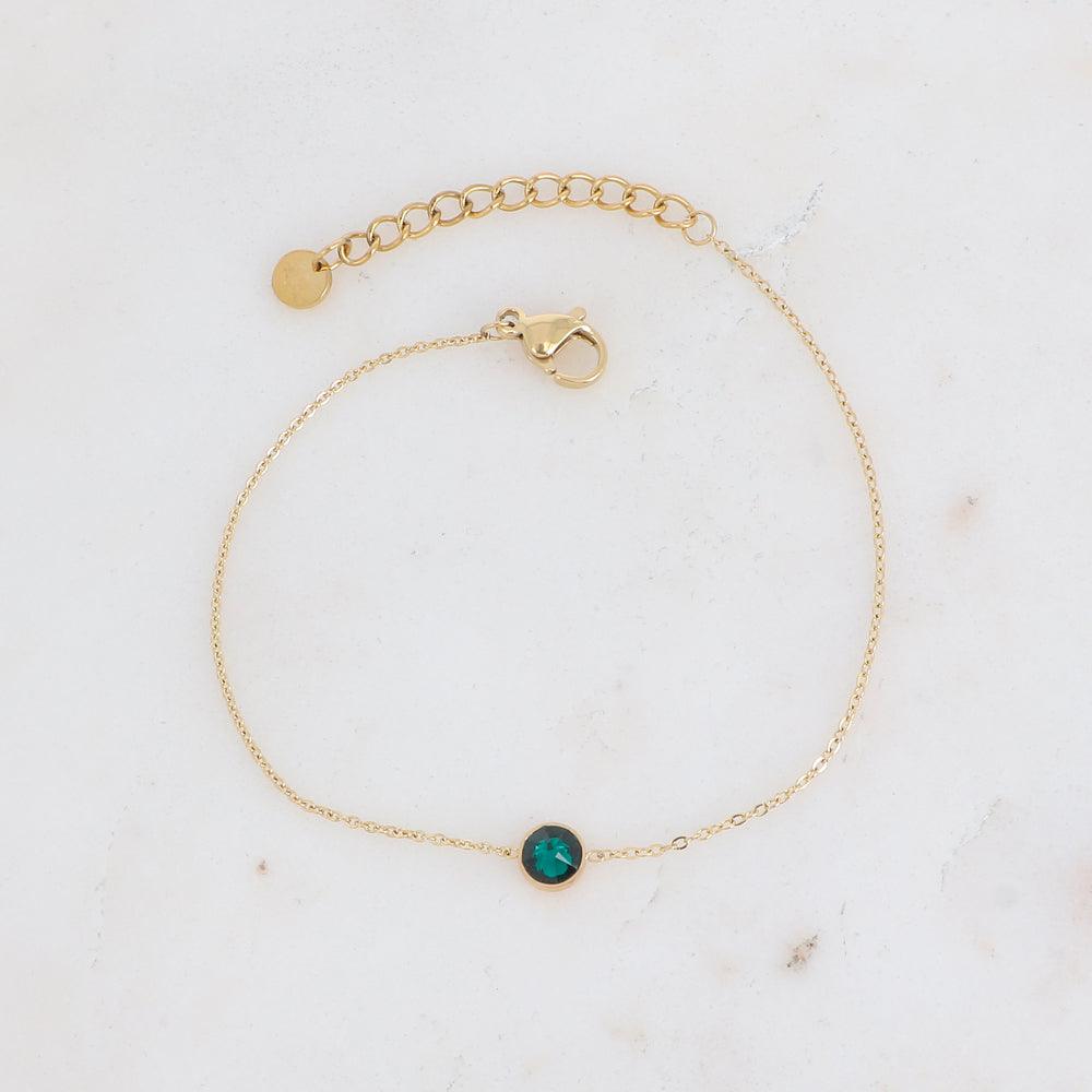Rannekoru, BOHM PARIS|Bracelet Sohan -siro vihreä kristallirannekoru