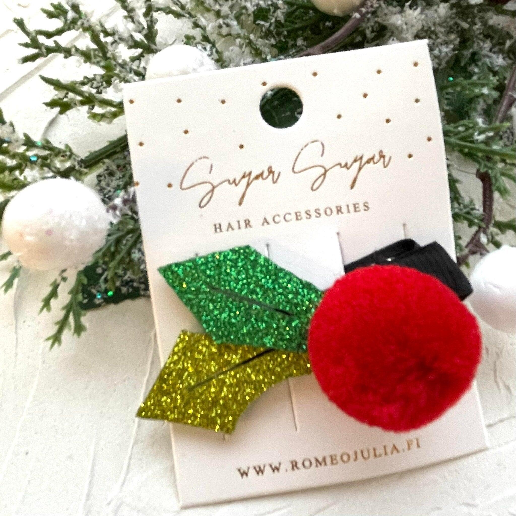 Hair clip|SUGAR SUGAR, Mistletoe hair ornament