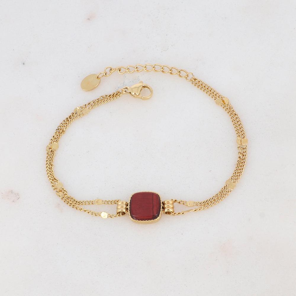 Rannekoru, BOHM PARIS|Bracelet Chloefina -tiikerinsilmä kivirannekoru