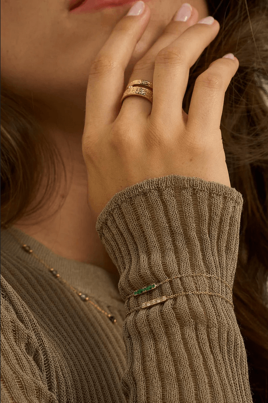 Rannekoru, BOHM PARIS|Bracelet Honoré -siro vihreä kristallirannekoru