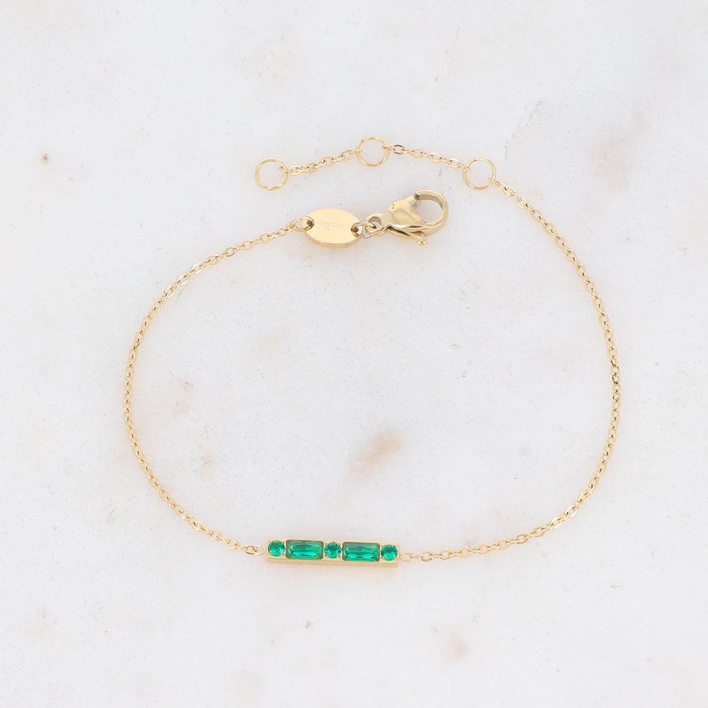 Rannekoru, BOHM PARIS|Bracelet Honoré -siro vihreä kristallirannekoru